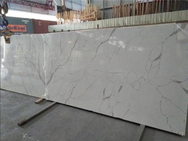 white calacatta quartz stone polished
