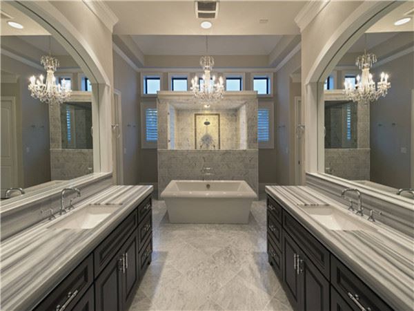 white gray marble countertops