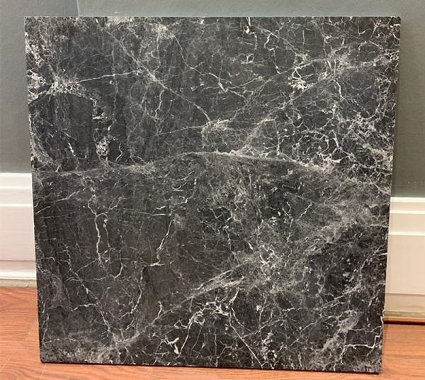 black and gray marble dining table