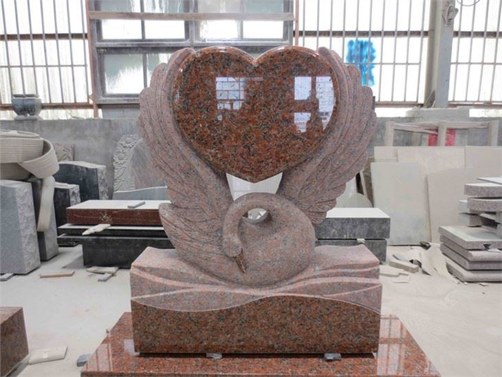 red granite tombstone for project