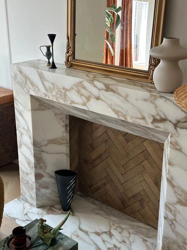 Calacatta Gold Marble Fireplace