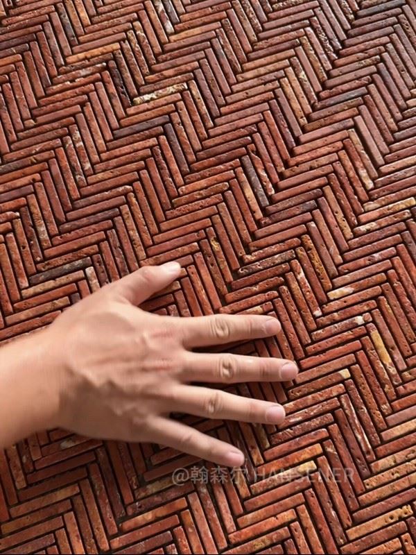 Herringbone Pattern Travertine Mosaic Tiles