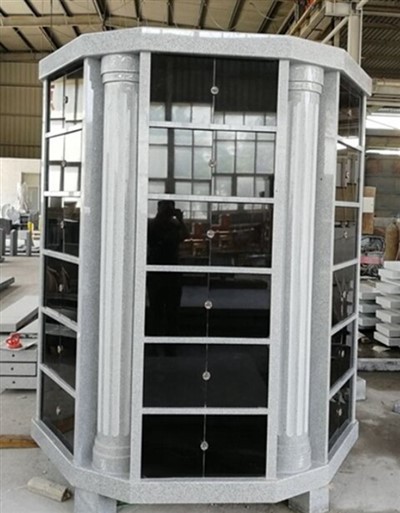 72 Niche Kelabu Granit Heksagon Columbarium