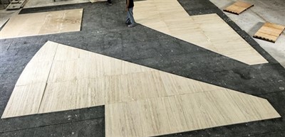 Jubin pelapisan dinding travertine