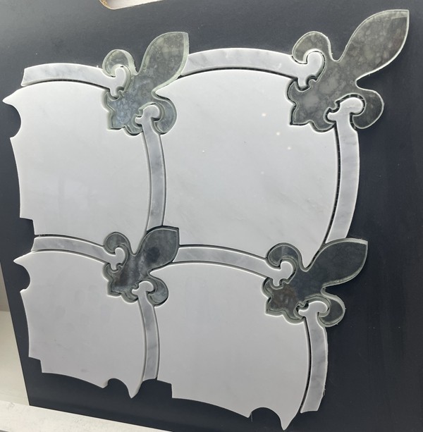 white marble glass mosaic